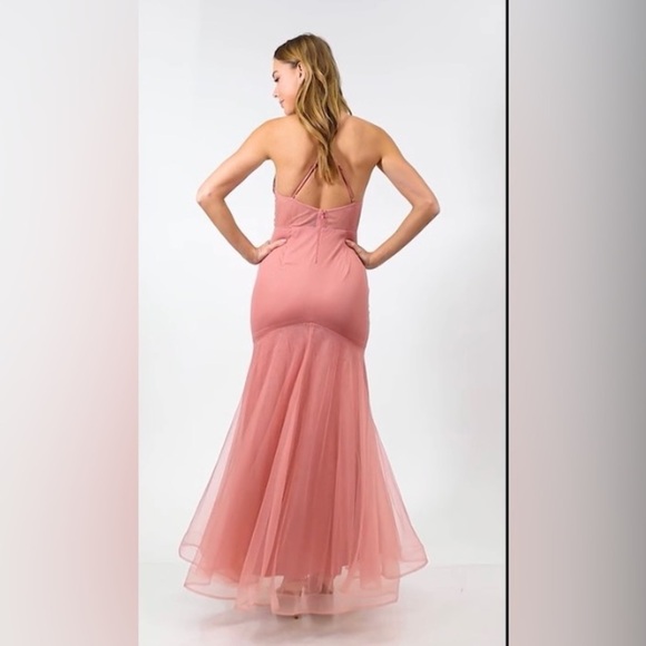 BCX Juniors' Embroidered Tulle-Skirt Sleeveless Gown, evening dress size 0 rose - Picture 12 of 16